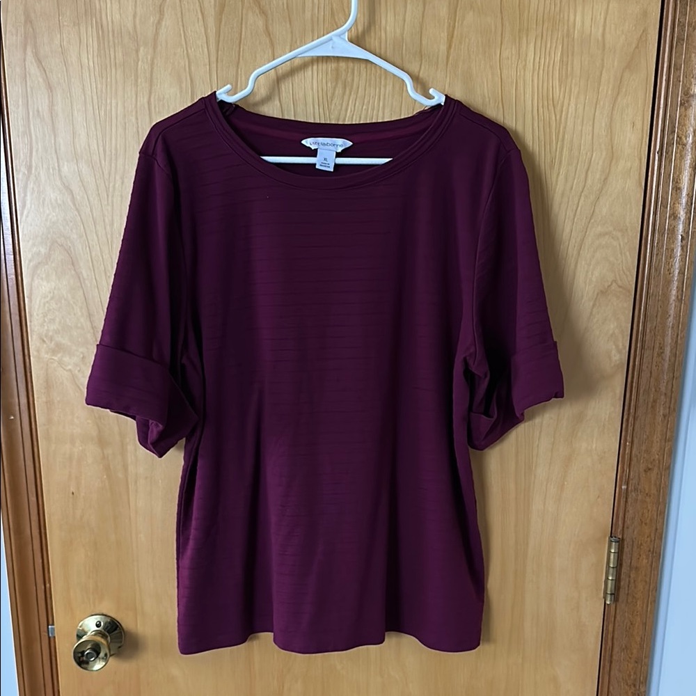 Soft Knit Crewneck Tee - Burgundy